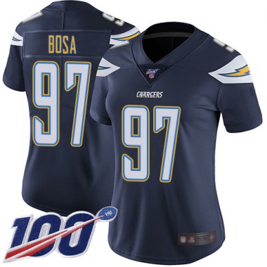 Los Angeles Chargers NFL Football Joey Bosa Navy Blue Jersey Women Limited 97 Home 100th Season Vapor Untouchable